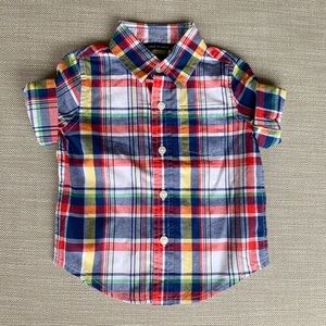 JANIE & JACK Baby Plaid Button Down NWOT